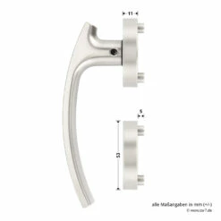 Würth Türdrücker ZD 21, Rosette BB, PZ, WC, Vernickelt -Sonax Geschaft 0687170300 wuerth tuerdruecker zd21 bemassung 1