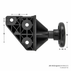 Hörmann EcoStar Rollenhalter Mit Laufrolle, Links -Sonax Geschaft 1084201 hoermann ecostar rollenhalter mit laufrolle links bemassung