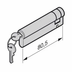 Hörmann Profil-Halbzylinder, 70,5 + 10 Mm, Schließhebel Links, TS 42 -Sonax Geschaft 3021076 hoermann profil halbzylinder 705 10 mm skizze