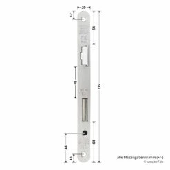 Hörmann Einsteck Rohrprofilschloss 1306 Für Nebentüren, PZ, Rechts -Sonax Geschaft 3040516 hoermann einsteck rohrprofilschloss 1306 fuer nebentueren pz rechts stulp masse