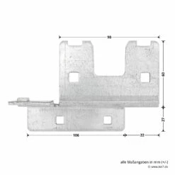 Hörmann Knotenblech, Beschlag L, Ausführung Links, Baureihe 30 -Sonax Geschaft 3044999 hoermann knotenblech beschlag l ausfuehrung links baureihe 30 masse bild 2