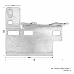 Hörmann Knotenblech, Beschlag L, Ausführung Rechts, Baureihe 30 -Sonax Geschaft 3045000 hoermann knotenblech beschlag l ausfuehrung rechts baureihe 30 masse bild 1
