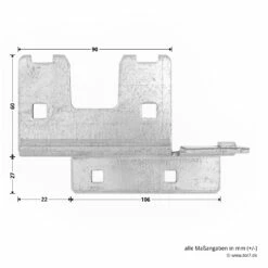 Hörmann Knotenblech, Beschlag L, Ausführung Rechts, Baureihe 30 -Sonax Geschaft 3045000 hoermann knotenblech beschlag l ausfuehrung rechts baureihe 30 masse bild 2