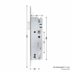 Hörmann Einsteck-Rohrprofilschloss KFV Für Schlupf-und Nebentüren, PZ -Sonax Geschaft 3095108 hoermann einsteck rohrprofilschloss 1314 fuer schlupf und nebenturen pz breite laenge