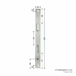 Hörmann Einsteck-Rohrprofilschloss KFV Für Schlupf-und Nebentüren, PZ -Sonax Geschaft 3095108 hoermann einsteck rohrprofilschloss 1314 fuer schlupf und nebenturen pz stulp breite laenge