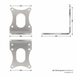 Hörmann Beschlags-Set VersaMatic, Edelstahlausführung -Sonax Geschaft 437018 hoermann beschlags set versamatic edelstahlausfuehrung antriebswinkel masse