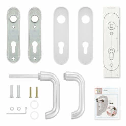 Hörmann Drückergarnitur D110 Kurzschild PZ, Alu -Sonax Geschaft 449910 hoermann drueckergarnitur mit kurzschild pz gelocht alu lieferumfang