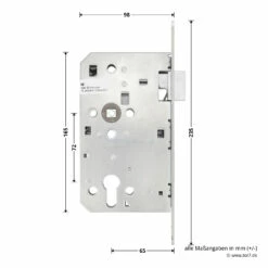 Hörmann Panikschloss ECO 112, Funktion D, Auswärts -Sonax Geschaft 478765 hoermann panikschloss eco 112 funktion d auswaerts links masse seite