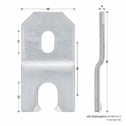 Hörmann Dübellasche Eckzarge, Verdeckte Montage -Sonax Geschaft 549518 hoermann duebellasche eckzarge verdeckte montage bemassung
