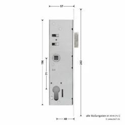 Hörmann Einsteck-Wechselschloss, BKS, Dornmaß 40 Mm -Sonax Geschaft 702402 hoermann einsteck wechselschloss bks dornmass 40 mm masse seite