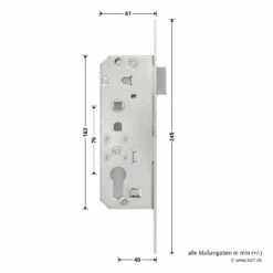 Hörmann Schlupftür-Schloss DF80/95/98, PZ, DIN Links -Sonax Geschaft 716839 hoermann schlupftuer schloss df80 95 98 pz din links masse